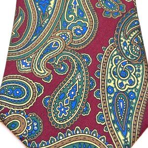 *Elegant* LIBERTY Liberty of London Red Paisley Tie 100% Silk Made in USA
